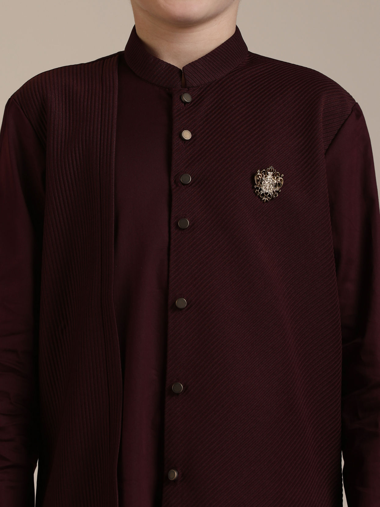 Manyavar Boys Boys Wine Kurta Set