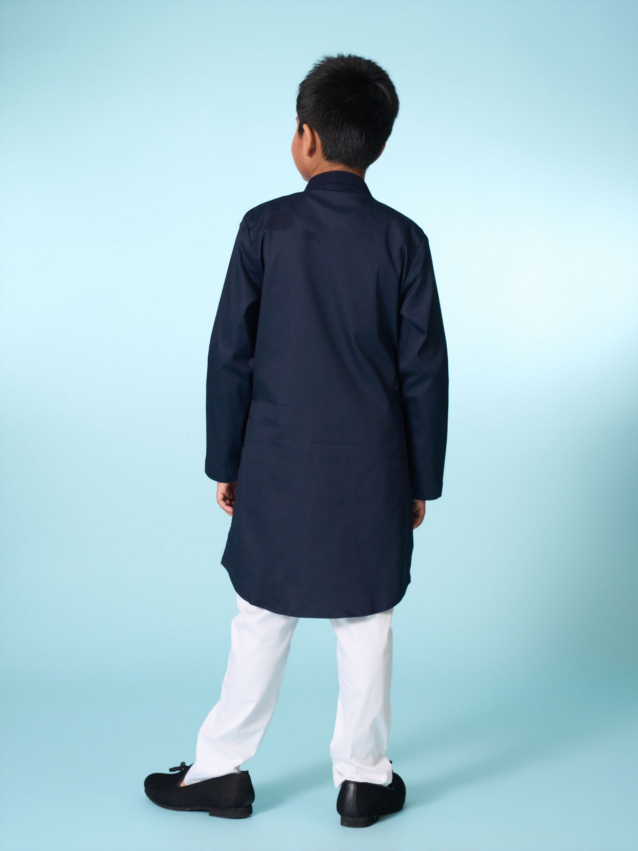 Manyavar Boys Charming Dark Blue Kurta Pajama