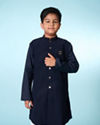 Manyavar Boys Charming Dark Blue Kurta Pajama