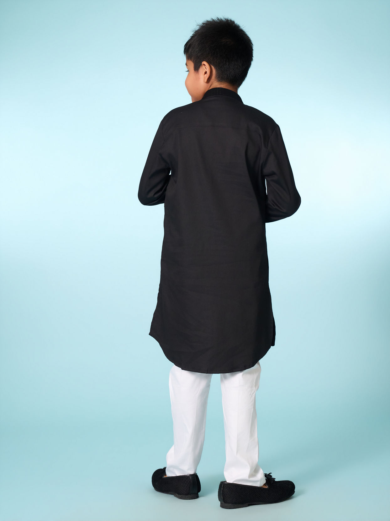 Manyavar Boys Black Kurta Pajama Set