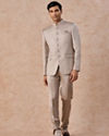 Manyavar Men Natural Elegance Beige Jodhpuri Suit