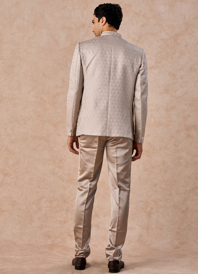 Manyavar Men Natural Elegance Beige Jodhpuri Suit