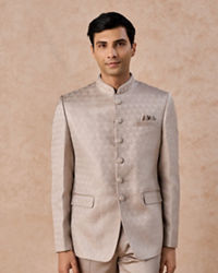 Manyavar Men Natural Elegance Beige Jodhpuri Suit