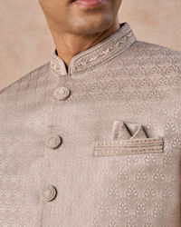 Manyavar Men Natural Elegance Beige Jodhpuri Suit