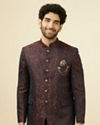 Blue Paisley Patterned Jodhpuri Suit Set image number 0