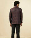 Manyavar Men Smokey Black Paisley Patterned Suit