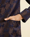 Manyavar Men Dark Blue Floral Jaal Patterned Jodhpuri Set