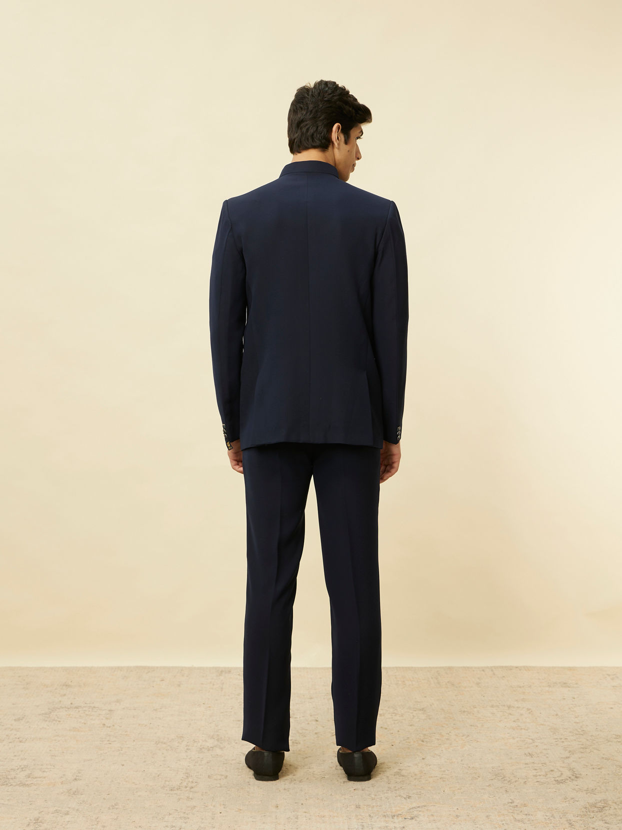 Manyavar Men Dark Sapphire Blue Classic Jodhpuri Suit