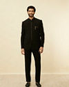 alt message - Manyavar Men Rich Black Classic Jodhpuri Suit image number 2