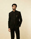 alt message - Manyavar Men Rich Black Classic Jodhpuri Suit image number 0