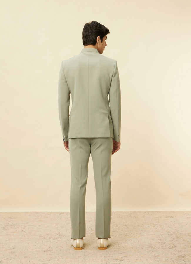 Manyavar Men Pista Green Classic Jodhpuri Suit