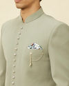 alt message - Manyavar Men Pista Green Classic Jodhpuri Suit image number 1