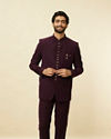 alt message - Manyavar Men Royal Purple Classic Jodhpuri Suit image number 0