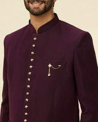 Manyavar Men Royal Purple Classic Jodhpuri Suit