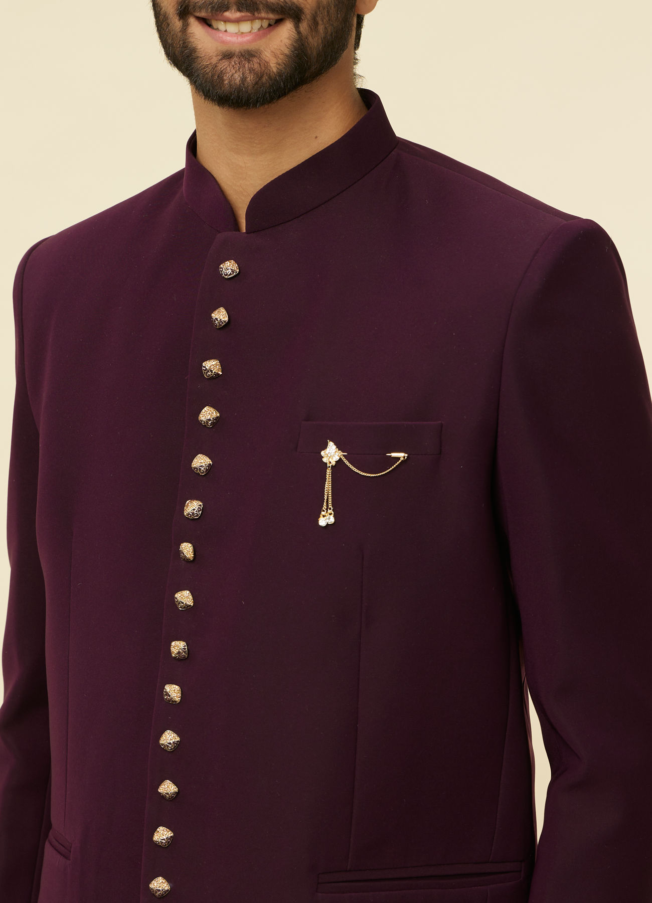 Manyavar Men Royal Purple Classic Jodhpuri Suit