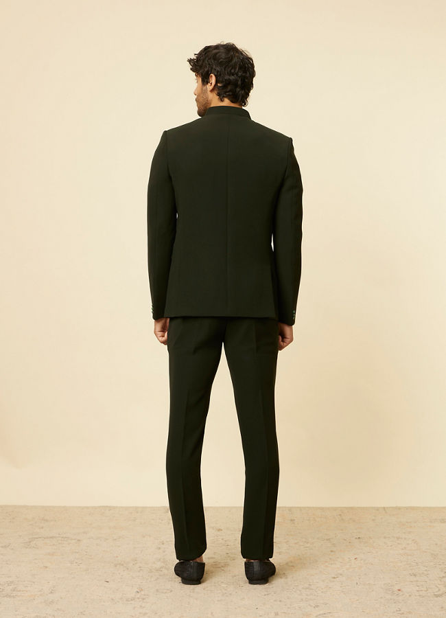 Manyavar Men Classic Dark Green Jodhpuri Suit