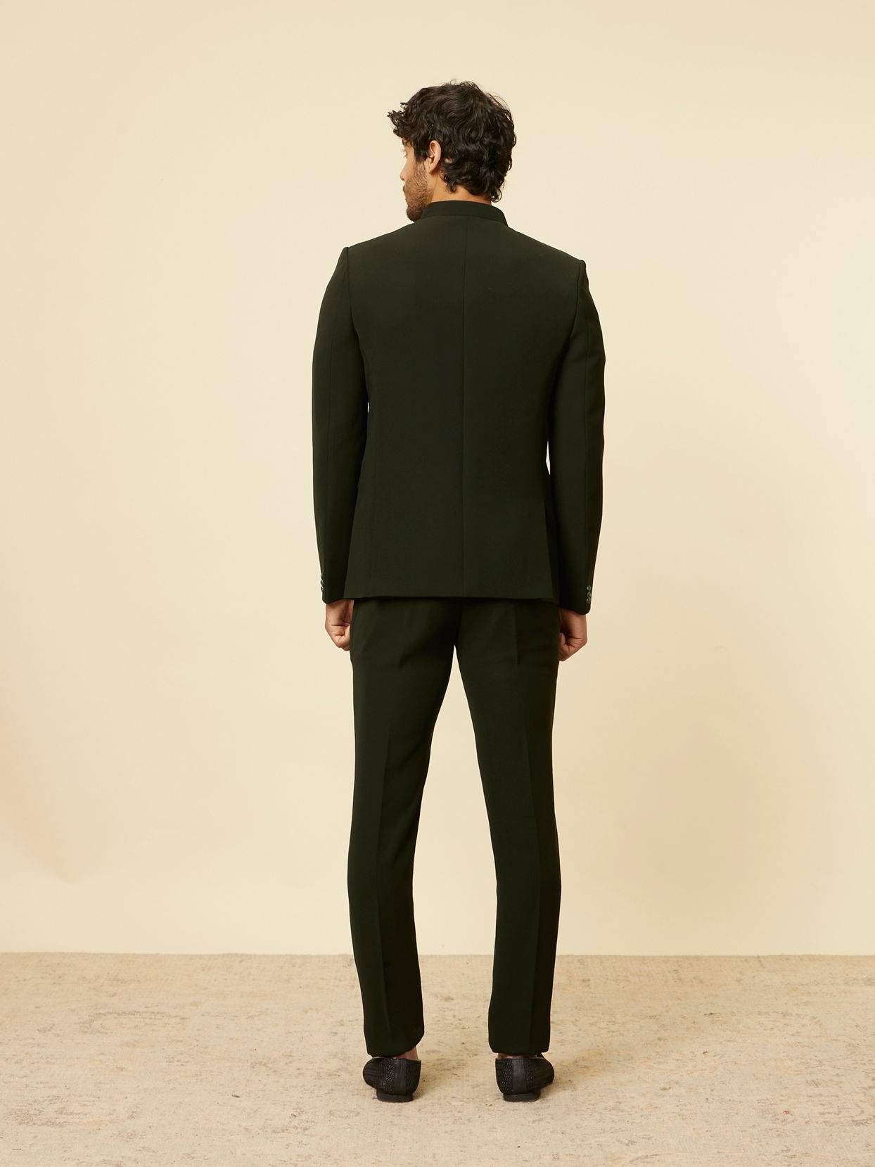 Manyavar Men Classic Dark Green Jodhpuri Suit