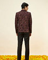 Wine Bel Buti Foil Print Suit image number 4