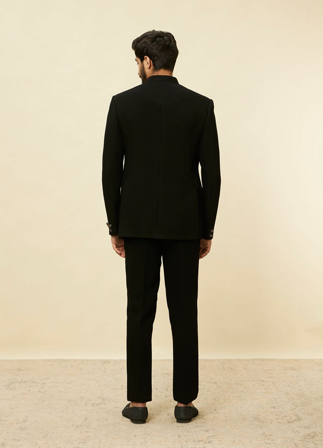 alt message - Manyavar Men Charcoal Black Classic Jodhpuri Suit image number 5