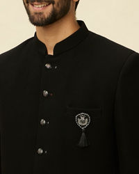 Manyavar Men Charcoal Black Classic Jodhpuri Suit