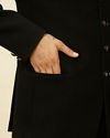 alt message - Manyavar Men Charcoal Black Classic Jodhpuri Suit image number 3