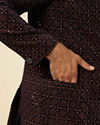 Manyavar Men Dark Blue Dark Brown Sequin Embellished Jodhpuri Suit