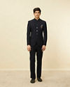 Manyavar Men Twilight Blue Textured Jodhpuri Suit
