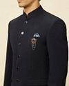 Manyavar Men Twilight Blue Textured Jodhpuri Suit