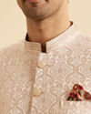 Manyavar Men Peach Elegance Jodhpuri Suit