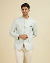 Manyavar Men Aqua Green Exquisite Suit Set