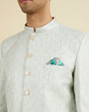 Manyavar Men Aqua Green Exquisite Suit Set