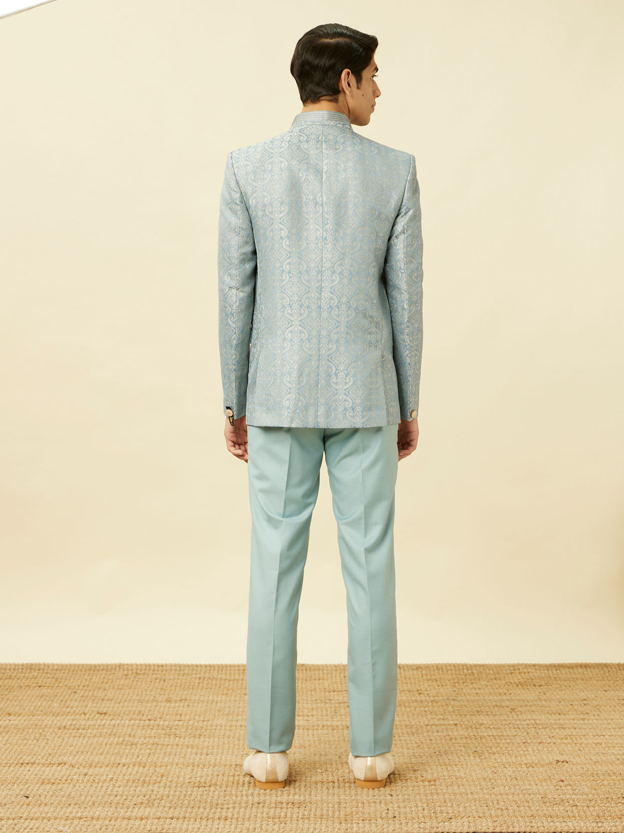 Buy Blissful Blue Medallion Patterned Suit Online in India @Manyavar ...