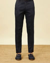 Manyavar Men Sapphire Blue Ogee Patterned Suit