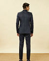 alt message - Manyavar Men Sapphire Blue Ogee Patterned Suit image number 4