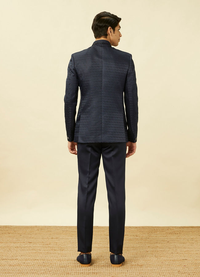 Sapphire Blue Ogee Patterned Suit image number 4