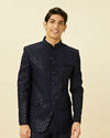 Violet Blue Diamond Patterned Sequined Suit