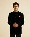 Black Rhinestone Embellished Jodhpuri Suit