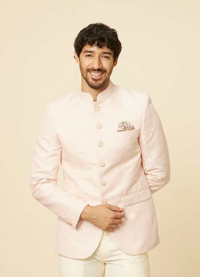 alt message - Manyavar Men Soft Pink Jodhpuri Suit image number 0