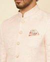 alt message - Manyavar Men Soft Pink Jodhpuri Suit image number 1