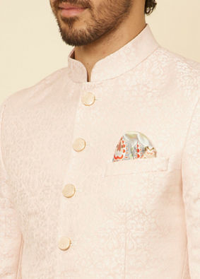 Manyavar Men Soft Pink Jodhpuri Suit