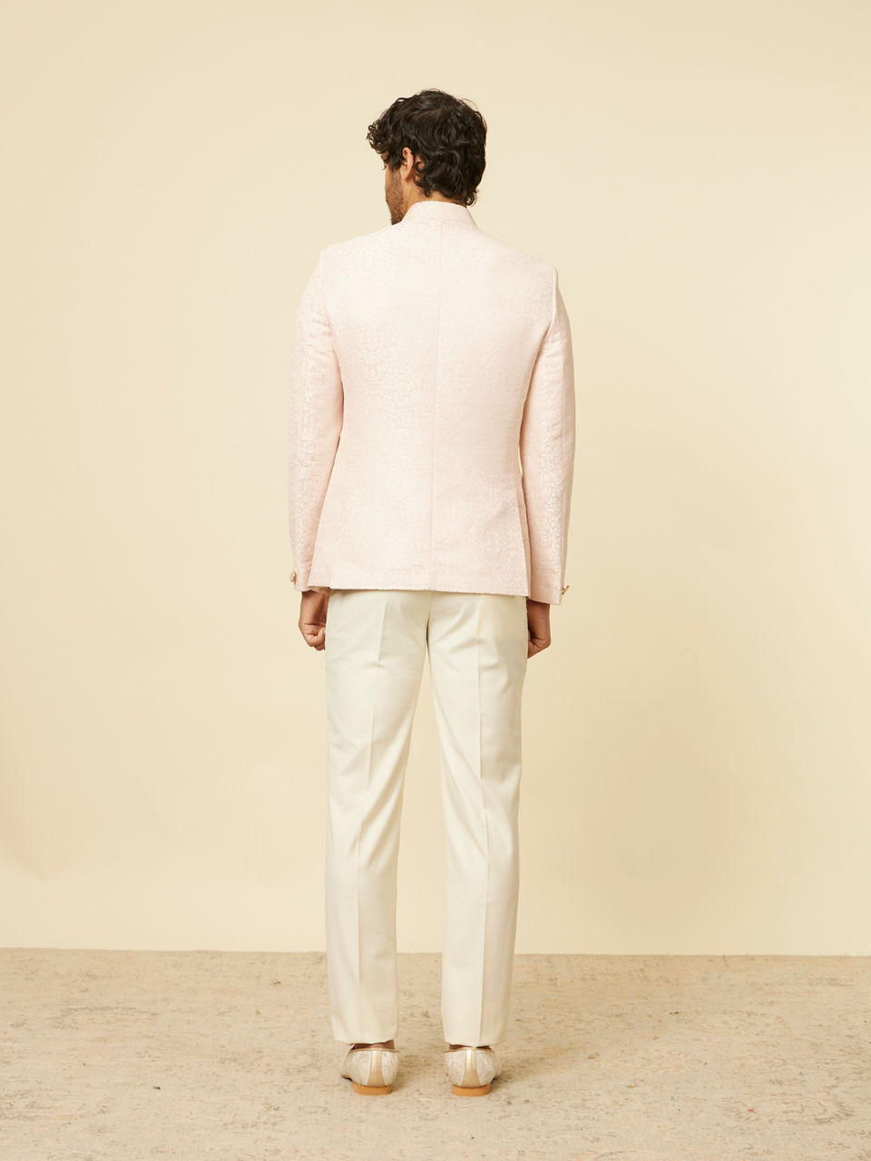 Manyavar Men Soft Pink Jodhpuri Suit