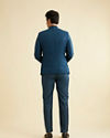 Manyavar Men Teal Blue Jodhpuri Suit with Imperial Patterns