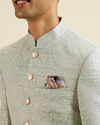 alt message - Manyavar Men Light Blue Jodhpuri Suit image number 1