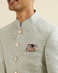 Manyavar Men Light Blue Jodhpuri Suit