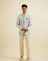 Manyavar Men Light Blue Jodhpuri Suit