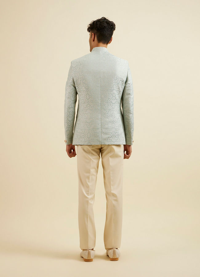 Manyavar Men Light Blue Jodhpuri Suit