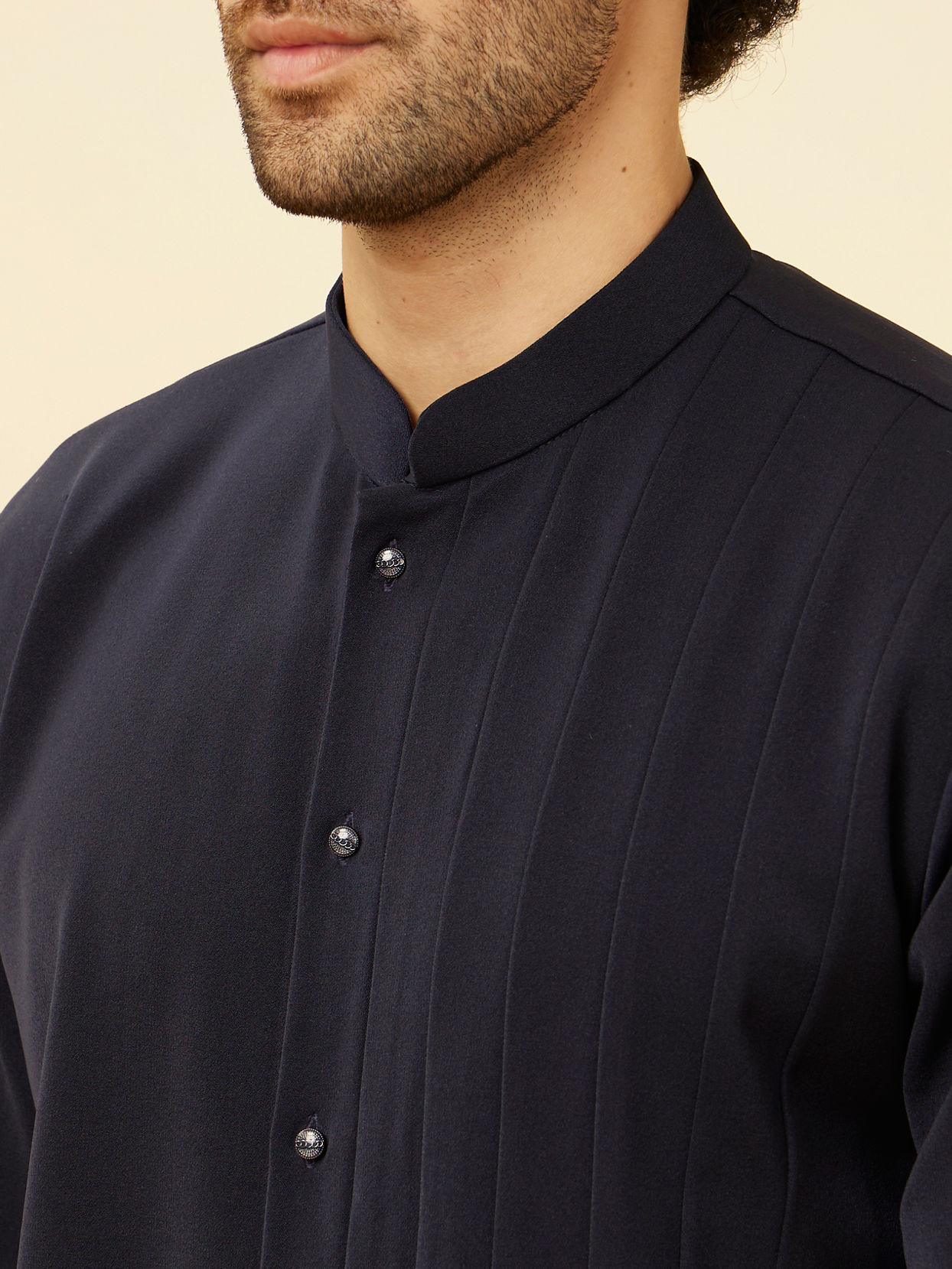 Designer Navy Blue Drape style indo-western