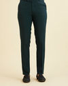 Manyavar Men Teal Green Indo Western Set with Fern Motifs in a Fish Scale Pattern