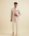 Manyavar Men Dusty Pink Floral Jaal Patterned Jodhpuri Set