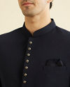 alt message - Manyavar Men Dark Blue Classic Jodhpuri Suit image number 1